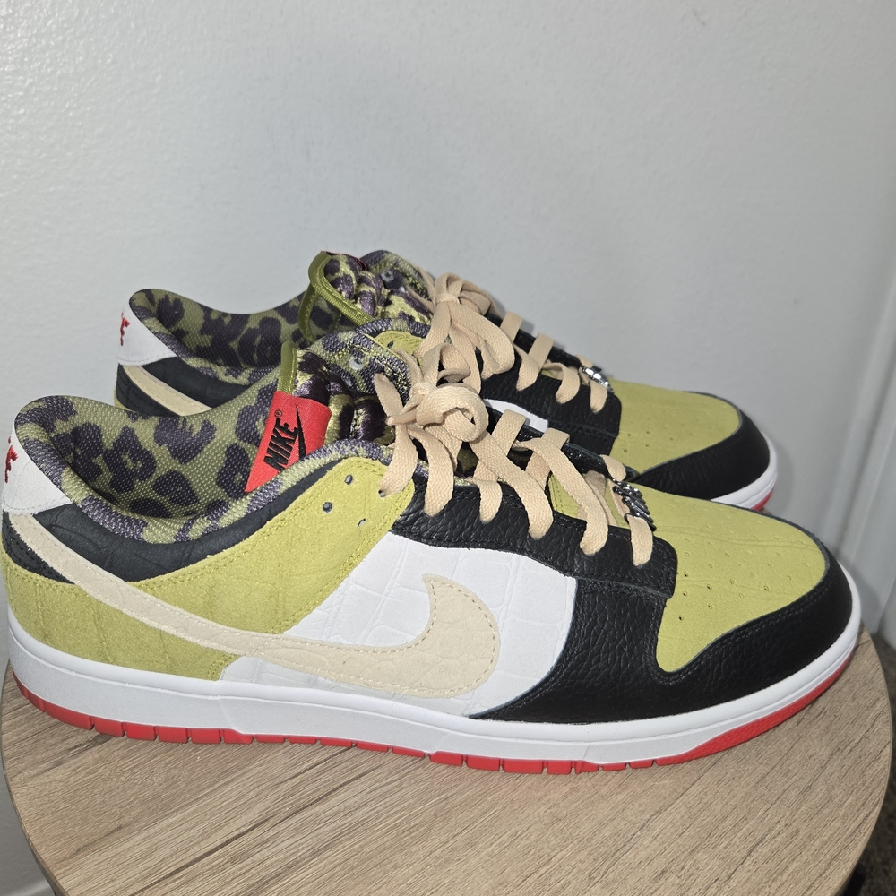 Nike Dunk Low Multicolor Olive Black Red Sneakers
